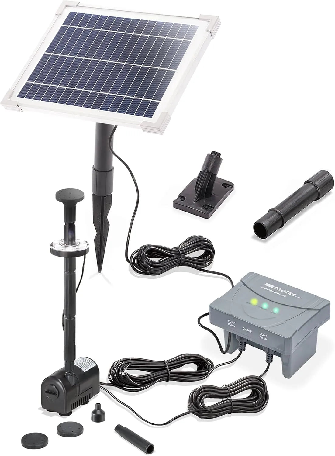 LiFePo4 Pompa solare per laghetto e pompa per fontana, 220 l/h, 6 W, per laghetto e fontana