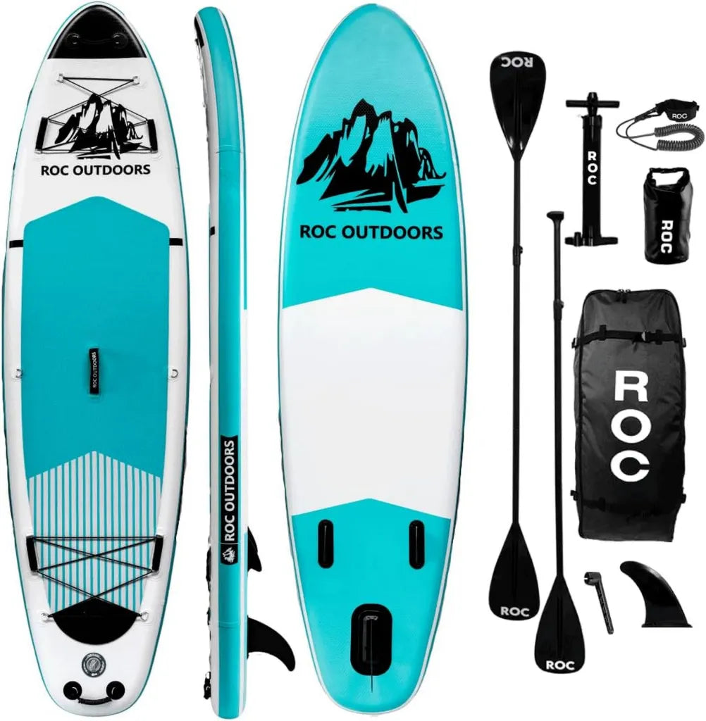 Tavola da Paddle Gonfiabile Roc con Accessori Premium, Design Stabile e Antiscivolo per Giovani e Adulti (Teal)