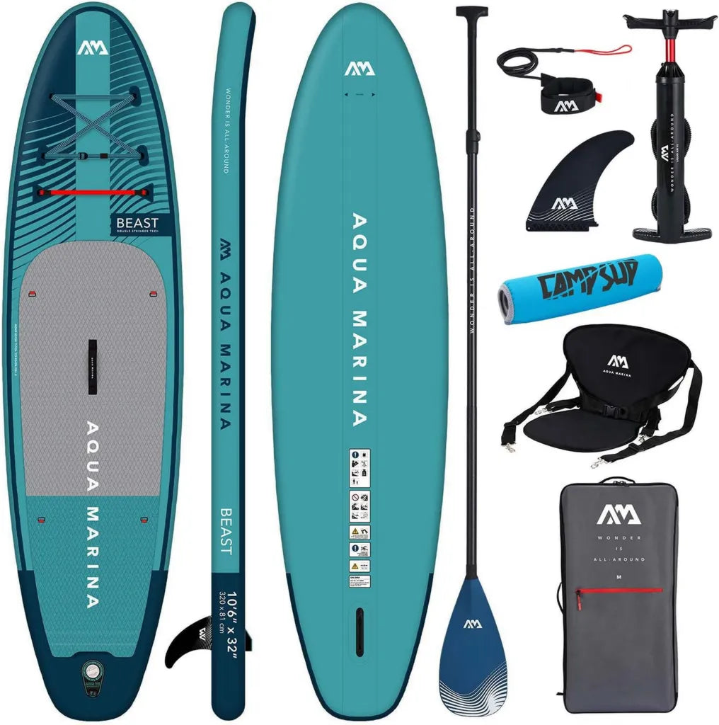 Aqua Marina Beast - Tavola SUP gonfiabile per principianti, kit completo edizione speciale, colore blu