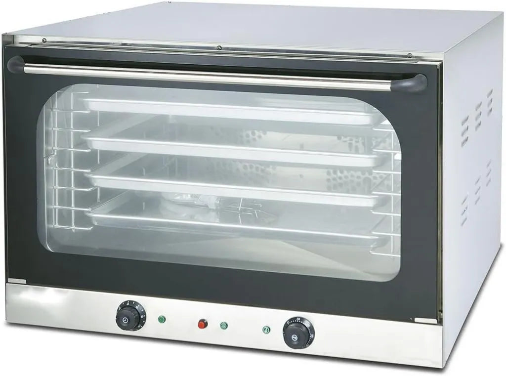 Forno Elettrico Professionale 4 Teglie 60x40 cm con Grill e Controlli Manuali 5 kW
