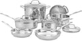 Set di Pentole Classiche in Acciaio Inox 11 Pezzi Cuisinart 77