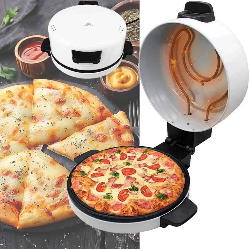 Forno Elettrico Portatile per Pizza con Piastra in Pietra, 2000W, Pronto in 6 Minuti, Ideale per Pizza e Pane Arabo