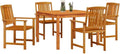 Set Tavolo e Sedie da Giardino in Legno 5 Pezzi, Design Rustico per Esterni