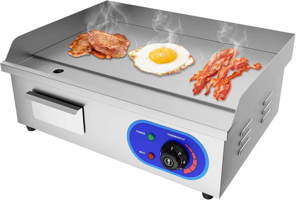 Griglia Elettrica Professionale in Acciaio Inox 3000 W per Uso Commerciale, Certificata CE