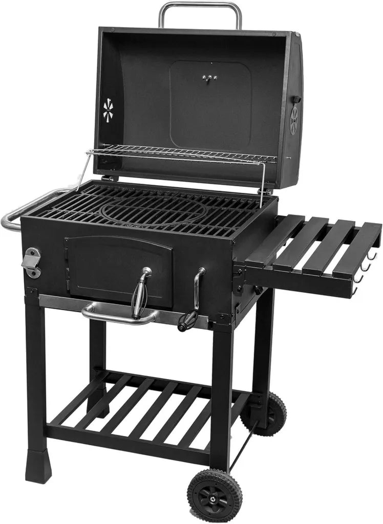 Griglia a Carbone con Carrello in Ghisa ACTIVA, Nero, 103x64,5x104 cm