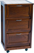 Carrello da Cucina Versatile con Ante e Ruote, 49x38xH83 in Noce
