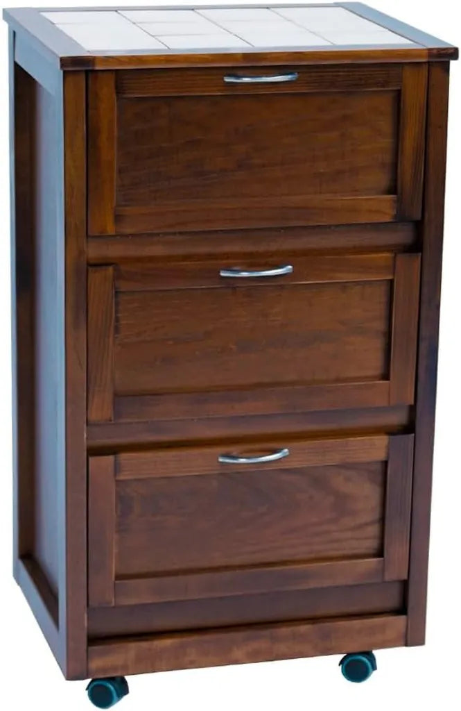 Carrello da Cucina Versatile con Ante e Ruote, 49x38xH83 in Noce