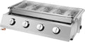Griglia a Gas GPL a 4 Fuochi in Acciaio Inox, Ideale per Campeggio ed Esterni, con Accensione Elettronica, Ecologica