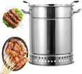 Griglia a Carbone Senza Fumo con Spiedini Rotanti a 360°, Perfetta per Barbecue all'Aperto