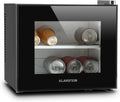 KLARSTEIN Frosty Compact - Mini Frigo Ultracompatto con Led, 10L, Classe A, Porta Doppio Vetro, Nero