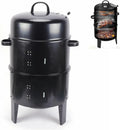 Griglia Affumicatrice 3 in 1, 40 cm, Regolabile, per Barbecue e Carbonella
