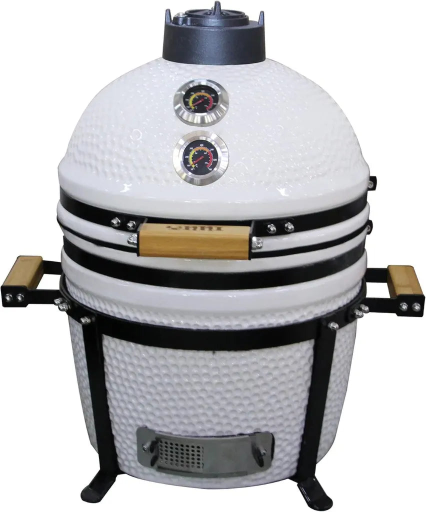 Griglia Kamado in Ceramica Bianca con Affumicatore - Edizione Limitata