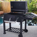 Griglia Barbecue a Carbone con Ripiano Regolabile, 115x66x106 cm