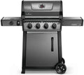 Barbecue a Gas Napoleon Freestyle 425, Grafite, 4 Bruciatori, Fornello Laterale, Griglie in Ghisa