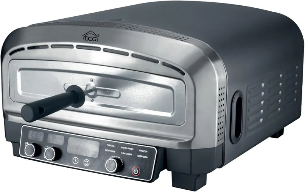 Forno per Pizza XXL Professionale 2200W, Raggiunge 400°C, Pietra Refrattaria Rimovibile 37x37 cm, Cottura in 2 Minuti, 20L con Pala in Alluminio