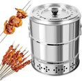Barbecue Portatile a Carbonella senza Fumo con Griglia Verticale per Campeggio