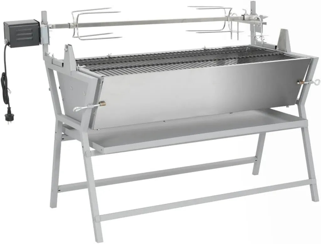 Griglia Barbecue con Spiedo in Acciaio Inossidabile per Cottura Perfetta