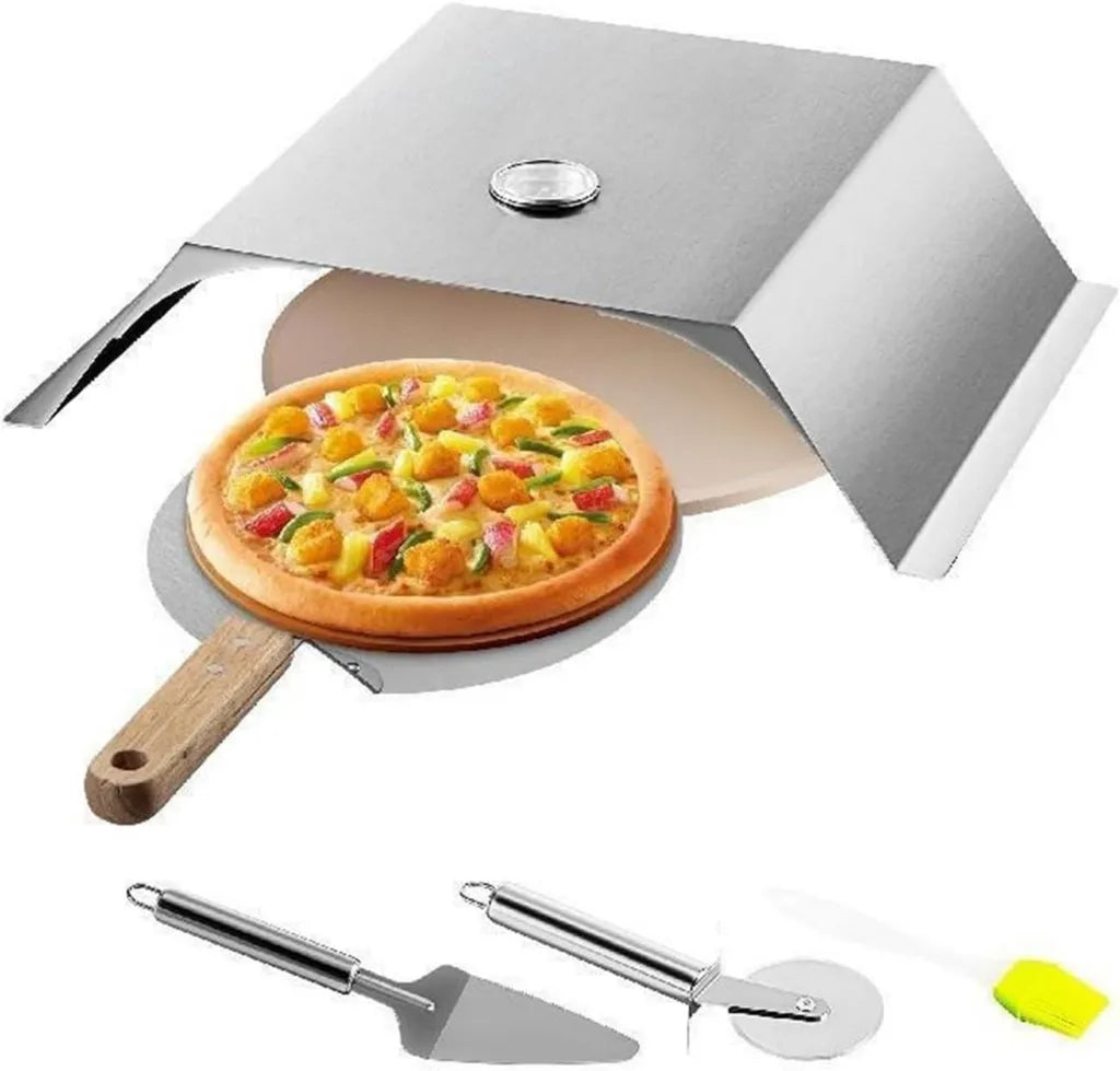 Set Forno per Pizza 13 Pollici in Acciaio Inossidabile, Ideale per Giardini e Terrazze