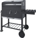Griglia Barbecue a Carbone in Acciaio con Termometro e Ripiano Pieghevole