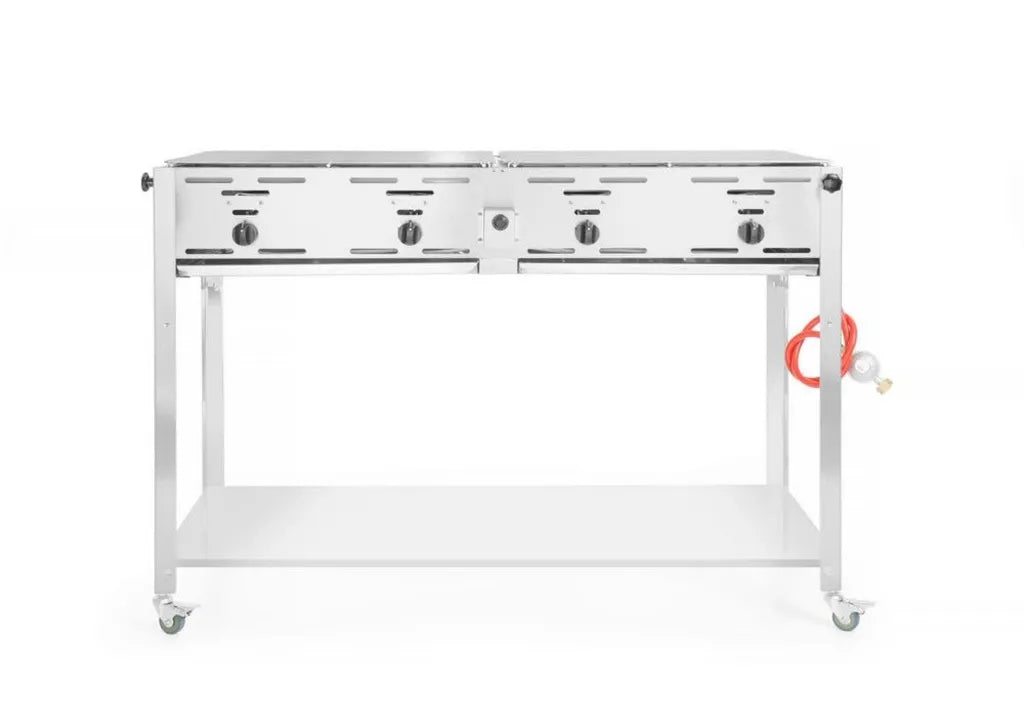 HENDI Barbecue a Gas Grill-Master Quattro, Acciaio Inox, 22kW, Accensione Elettronica