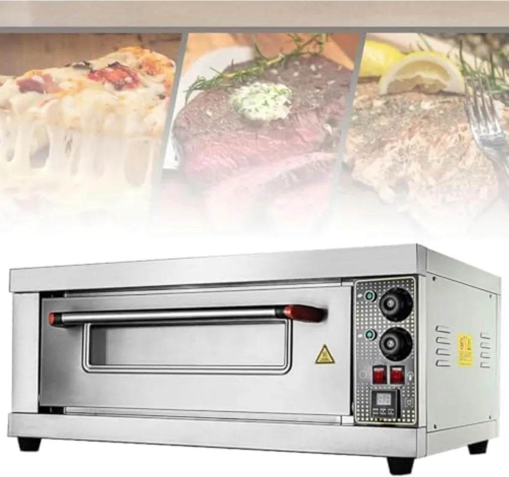Forno Elettrico Professionale 3200W per Pizza, Portatile con Piastra in Pietra, 50-400°C, Ideale per Ristoranti, Panifici e Uso Domestico