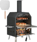 Forno a Legna da Esterno in Acciaio Inox a Due Livelli con Pietra e Pala Portatile