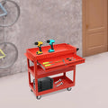 Carrello portautensili e carrello da officina, 3 livelli, 76,3 × 35,3 × 83,5 cm, rosso