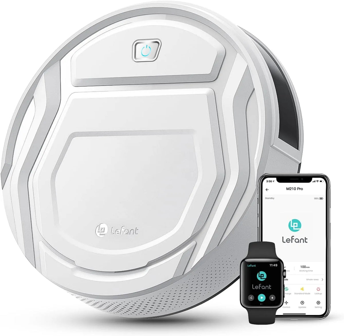 Robot aspirapolvere: M210P, funzionamento silenzioso, connettività Wi-Fi, 7,8 cm, per la manutenzione dell'auto