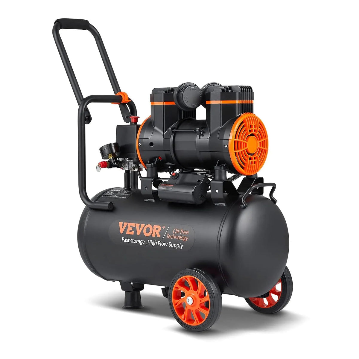 VEVOR Compressore d'aria: funzionamento silenzioso, design portatile, 24L, 70dB, 1450W