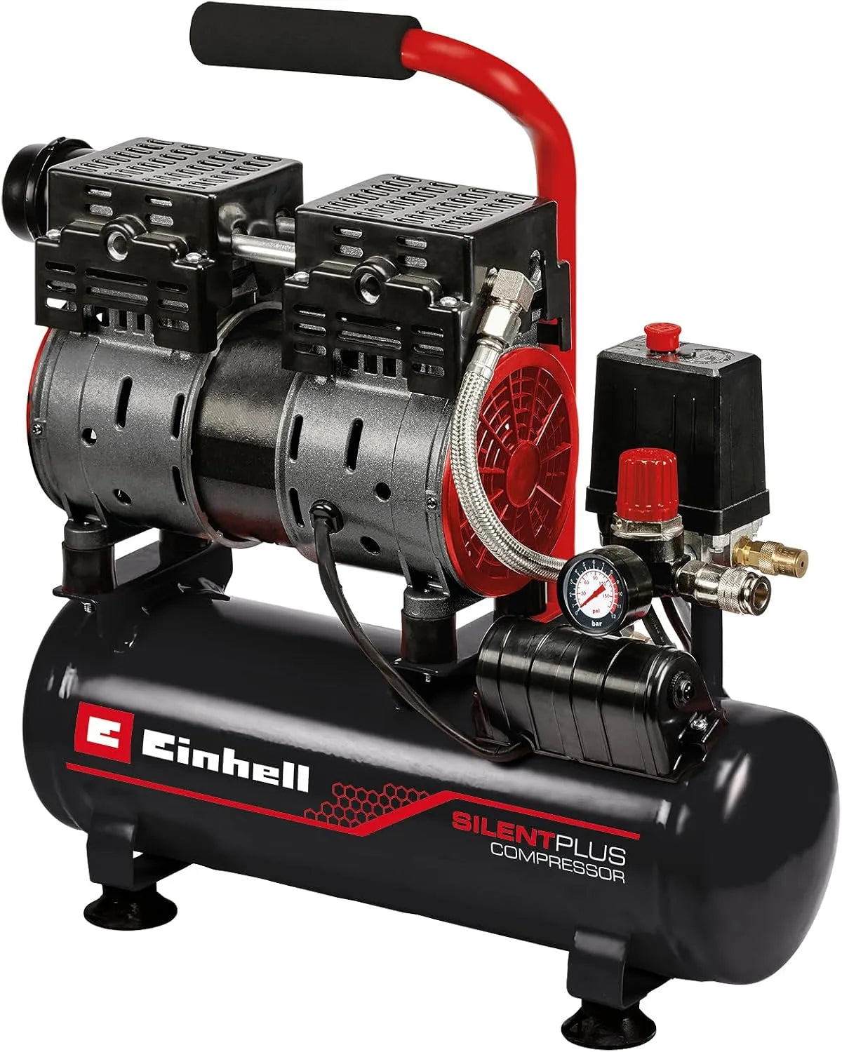 Einhell TE-AC Compressore d'aria: funzionamento silenzioso, 240 V, 6 l, 8 bar, 75 l, per la manutenzione dell'auto