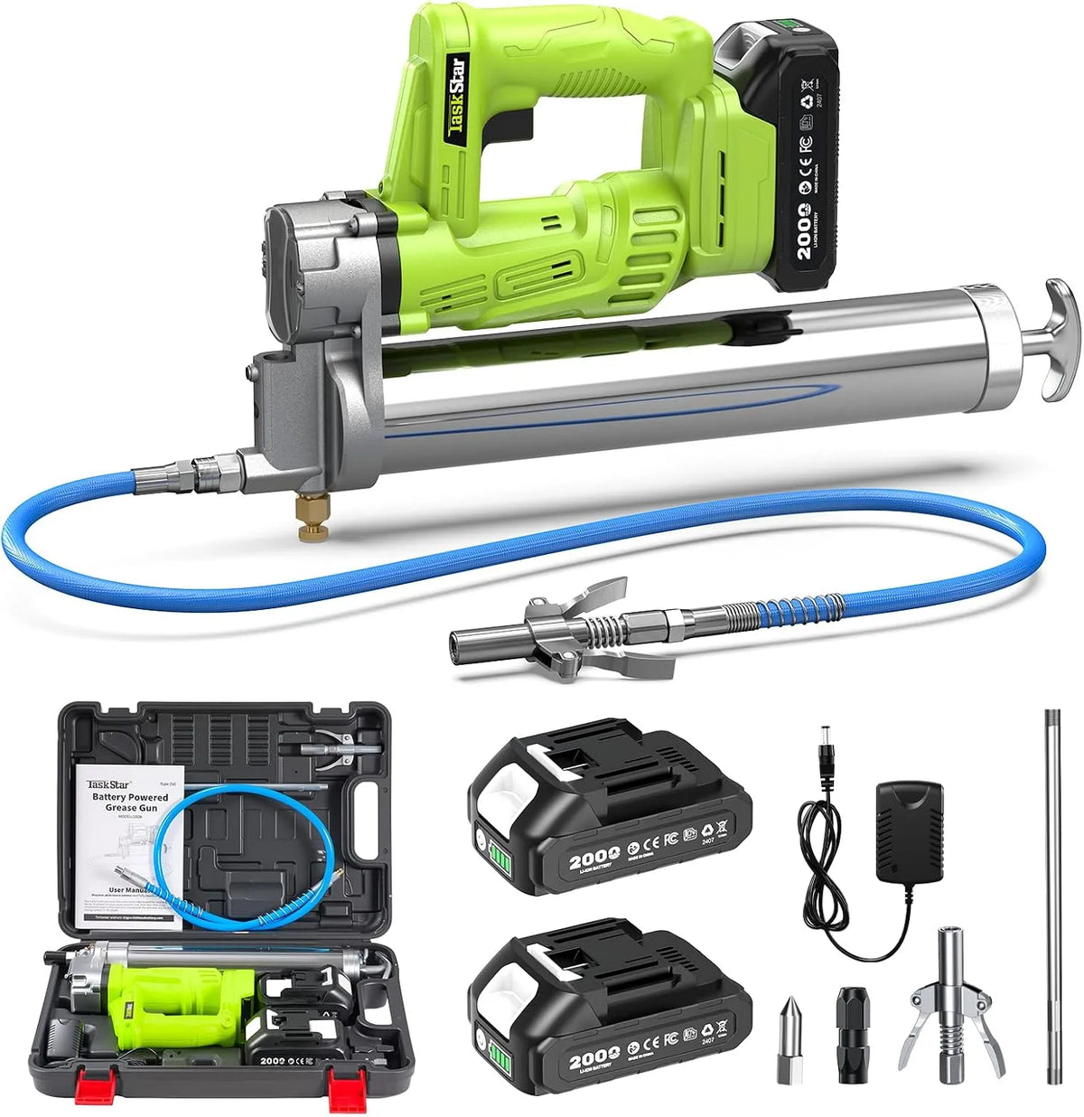 TaskStar Ingrassatore a Batteria ad alta Efficienza: PSI, 2.0Ah