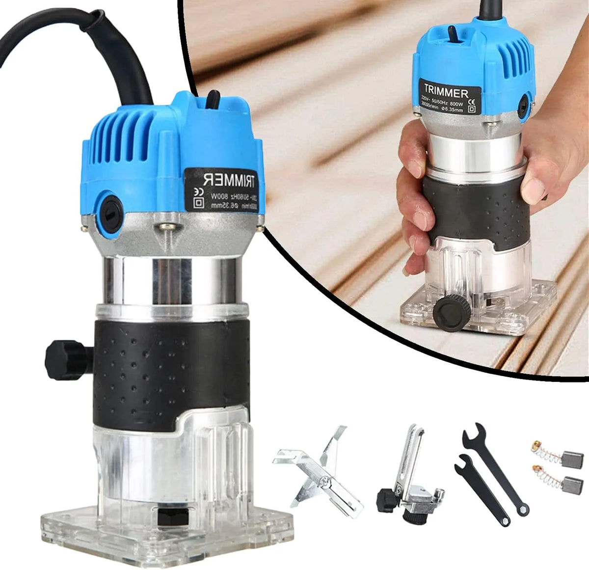 Fresatrice Rifilatore Per Legno, in legno, 800W, per la lavorazione del legno, verde
