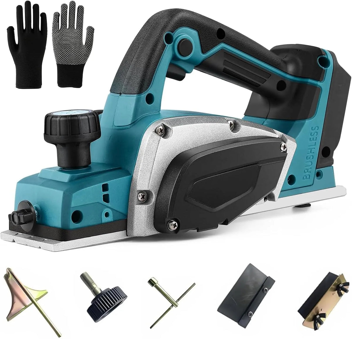 Pialla elettrica, a batteria, in legno, 82mm, 18V, per la lavorazione del legno