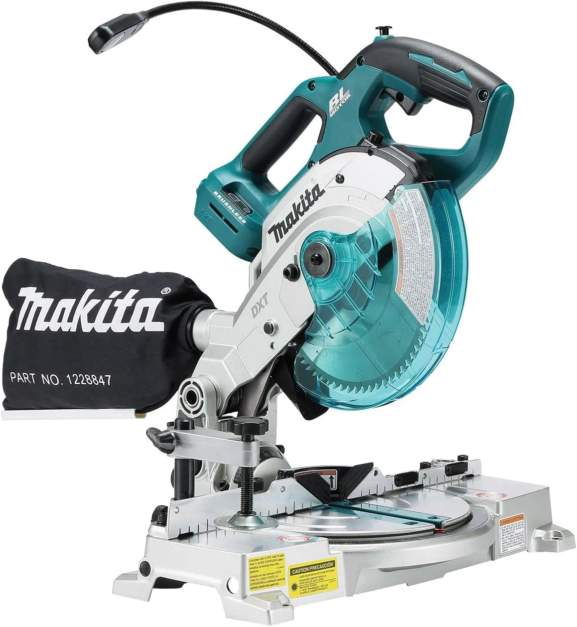 Makita Troncatrice per eseguire tagli trasversali e angolati con precisione Panca: 165mm, 18V, 6.3kg, nero