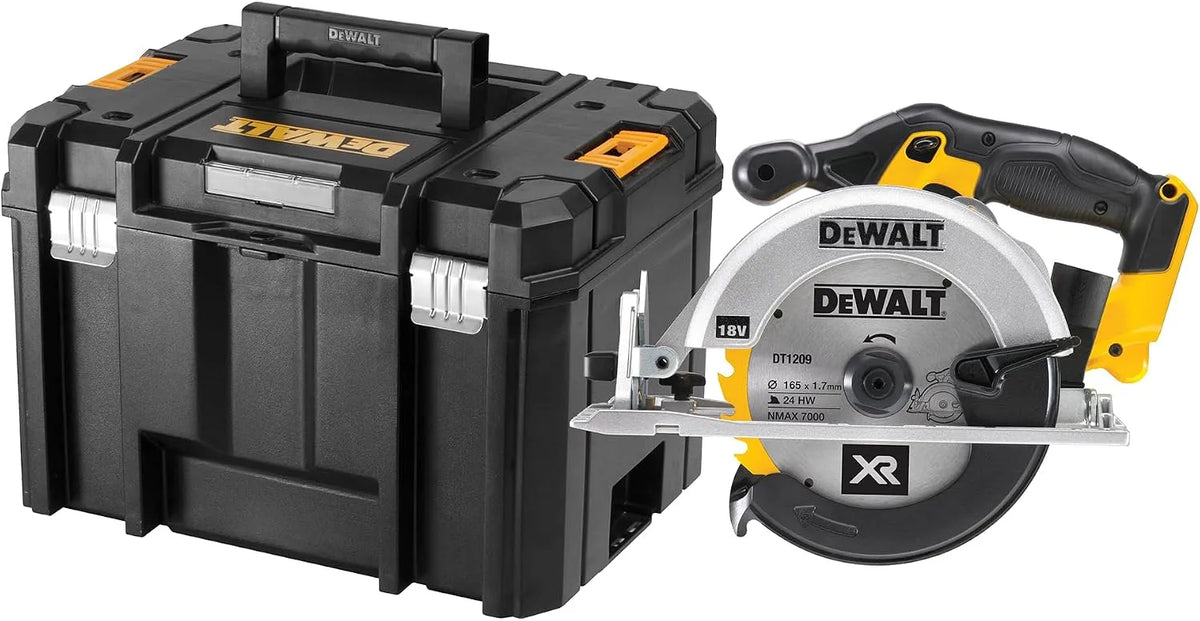 DeWalt DCS391NT-XJ Sega circolare per tagli diritti rapidi su pannelli e pezzi di legno, TSTAK, a batteria, 165mm, 18V