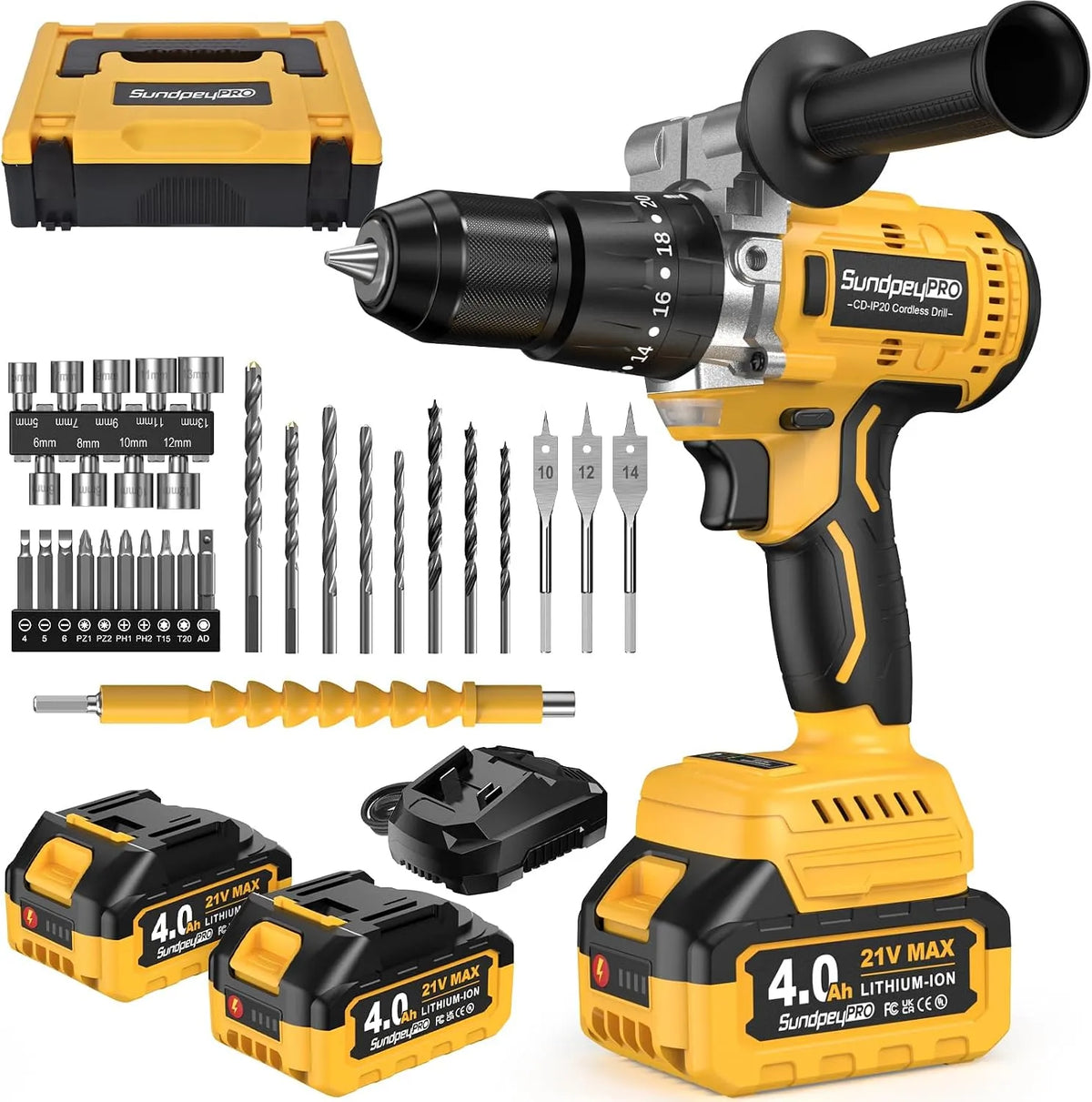 Trapano a percussione – a batteria, motore brushless, uso domestico, 13mm, 21V, 120Nm, 4Ah