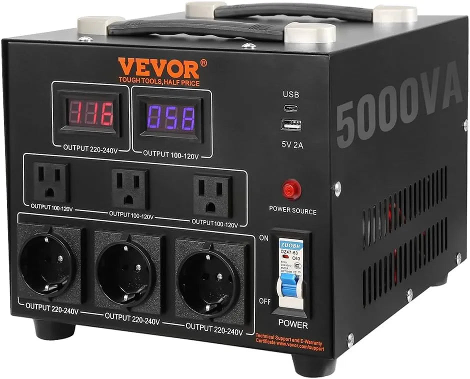 VEVOR Inverter CC-CA e convertitore di tensione, 5000VA, 110V, 220V, 5V