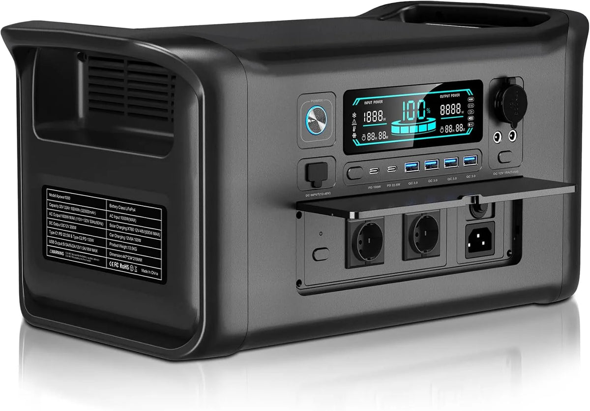 AP1000 Power station portatile e generatore solare, 1024Wh, ricarica rapida, 1800W