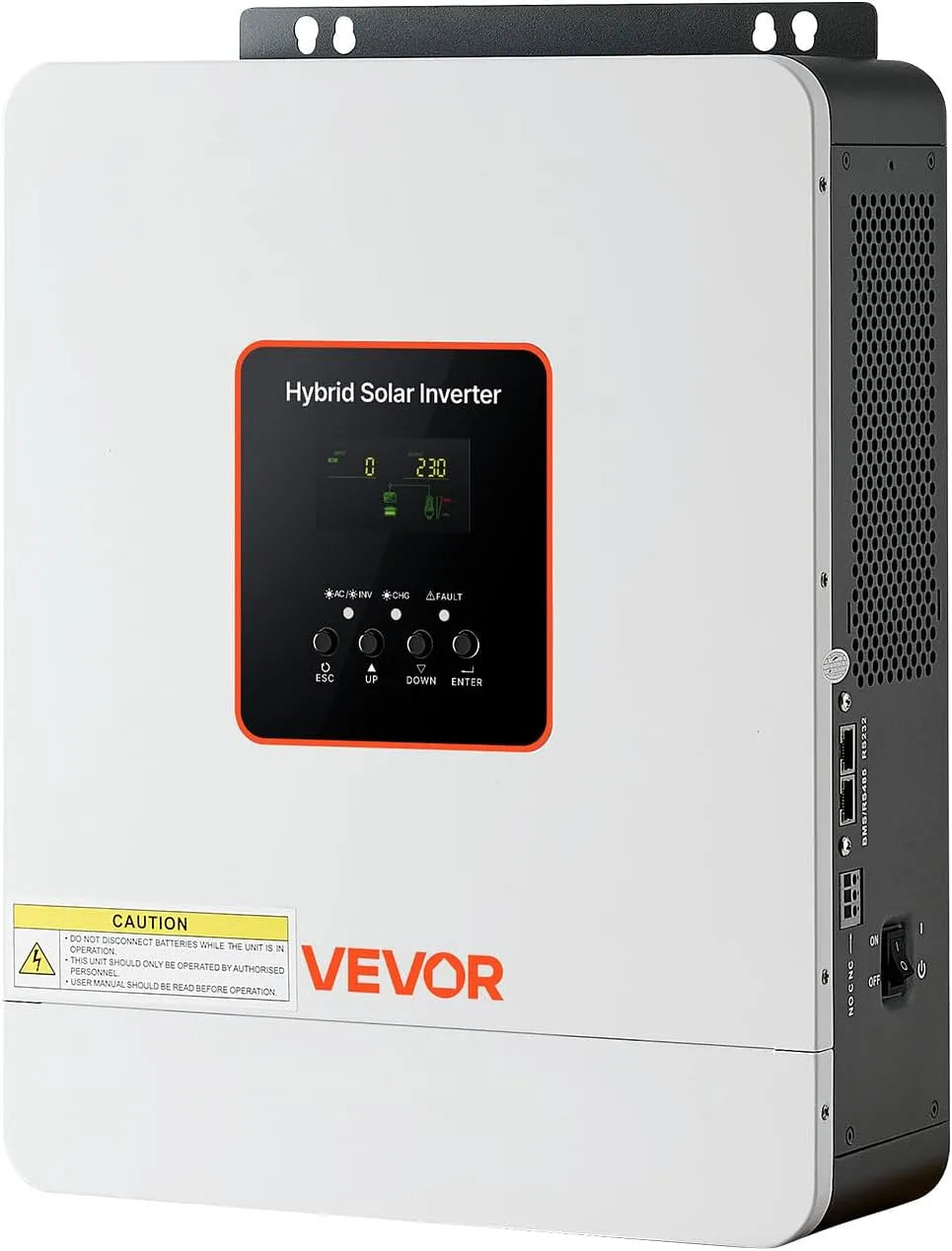 VEVOR Regolatore di carica solare e regolatore MPPT, 3000 W, 24 V, 230 V, 80 A, con batteria, alimentazione solare