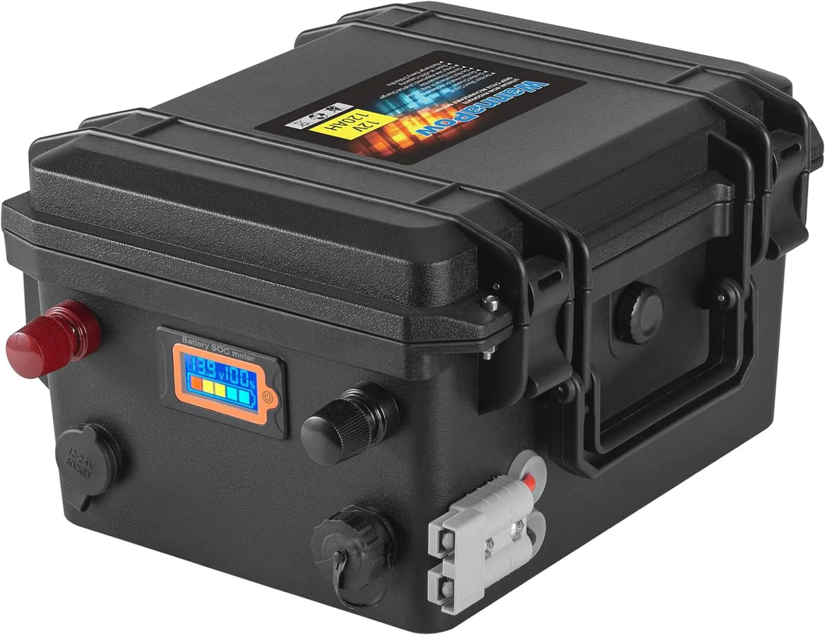 LiFePO4 Batteria al litio LiFePO4 e batteria solare a ciclo profondo, 120Ah, alimentazione solare, con BMS, 1536Wh, 12V, 100A