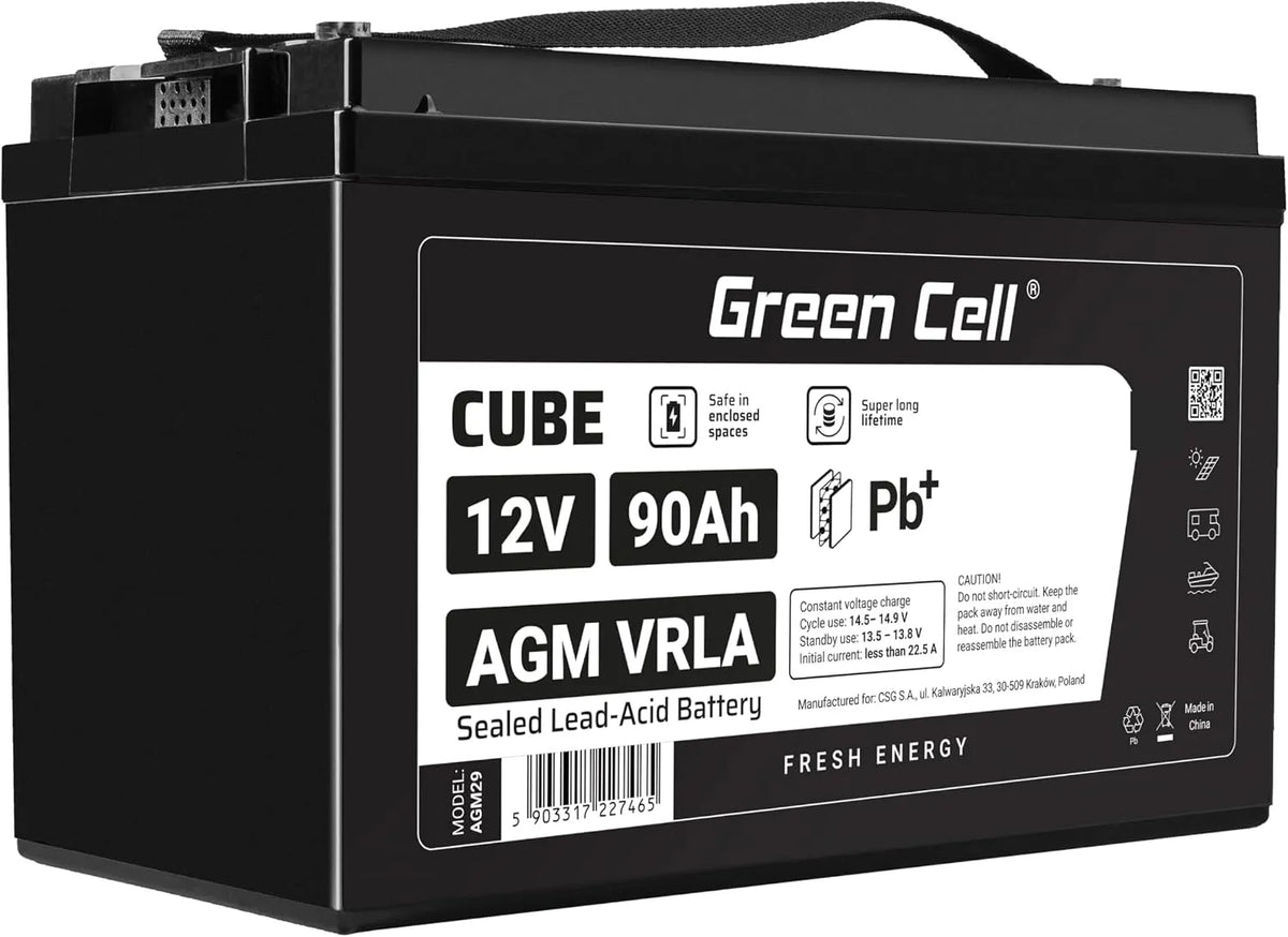 Batteria a ciclo profondo e batteria solare e servizi, 90Ah, 12V