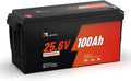 Lifepo4 Batteria al litio LiFePO4 e batteria solare a ciclo profondo, 100Ah, 24V, per campeggio e camper, con batteria, alimentazione solare, con BMS