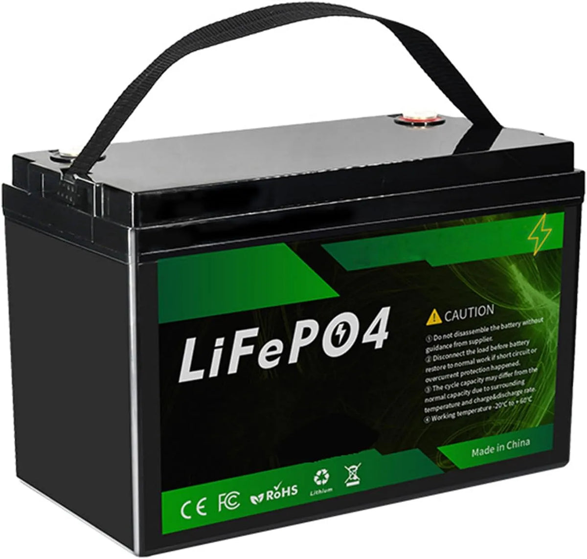 LiFePO4 Batteria al litio LiFePO4 e batteria solare a ciclo profondo, alimentazione solare, 105 Ah, 120 Ah, 160 Ah, 180 Ah, per campeggio e camper