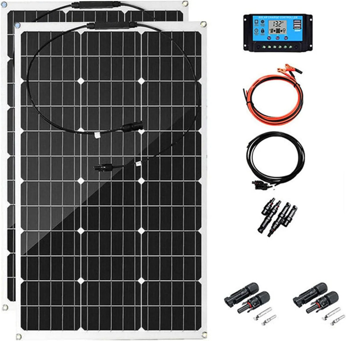 Pannello solare e modulo fotovoltaico, monocristallino, 600W, 18V, 12V, per campeggio e camper