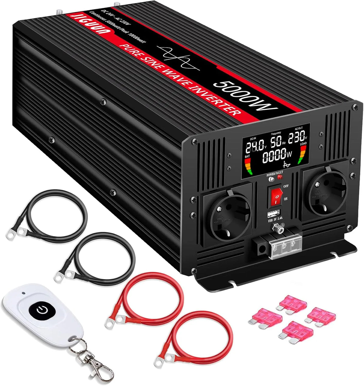 Inverter CC-CA e convertitore di tensione, 5000W, 24V, 220V