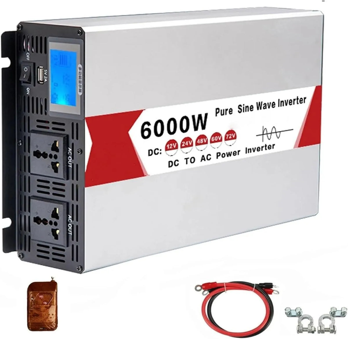 Inverter CC-CA e convertitore di tensione, 6000W, 8000W, onda sinusoidale pura, 6KW, 12V