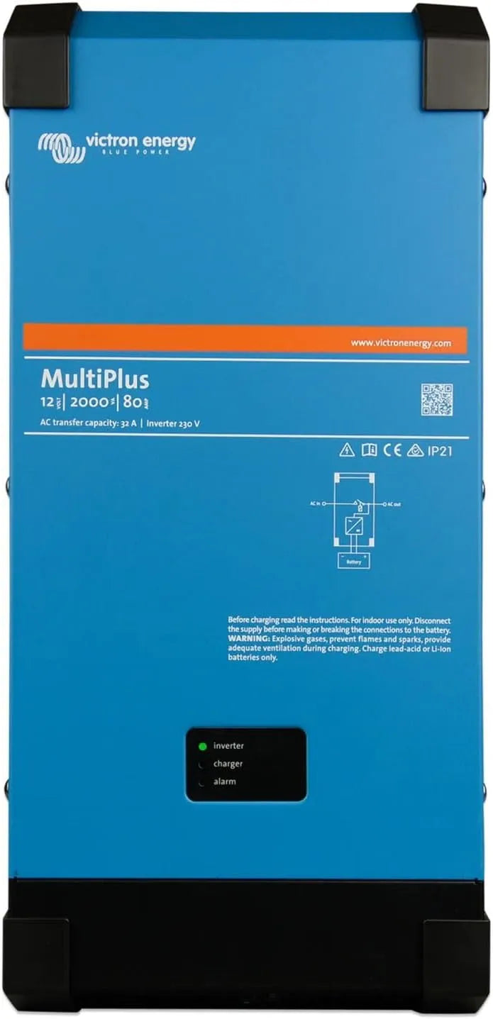 Victron Energy MultiPlus 2000VA 12-Volt 230V Inverter CC-CA e convertitore di tensione, onda sinusoidale pura
