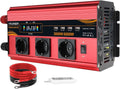 Yinleader Inverter di Tensione 3000W/6000W, Telecomando Wireless per Auto, Camper e Sistemi Solari, 12V CC a 230V CA con 4 Porte USB + 3 Presine CA