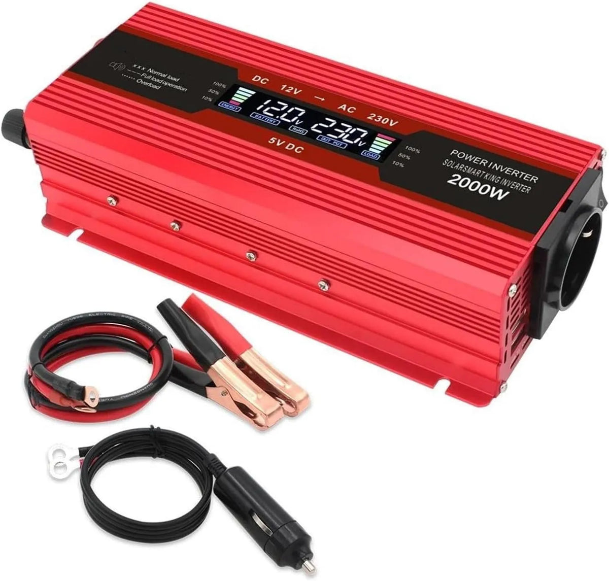 DC12V Inverter CC-CA e convertitore di tensione, 2000W, 220V, con display digitale