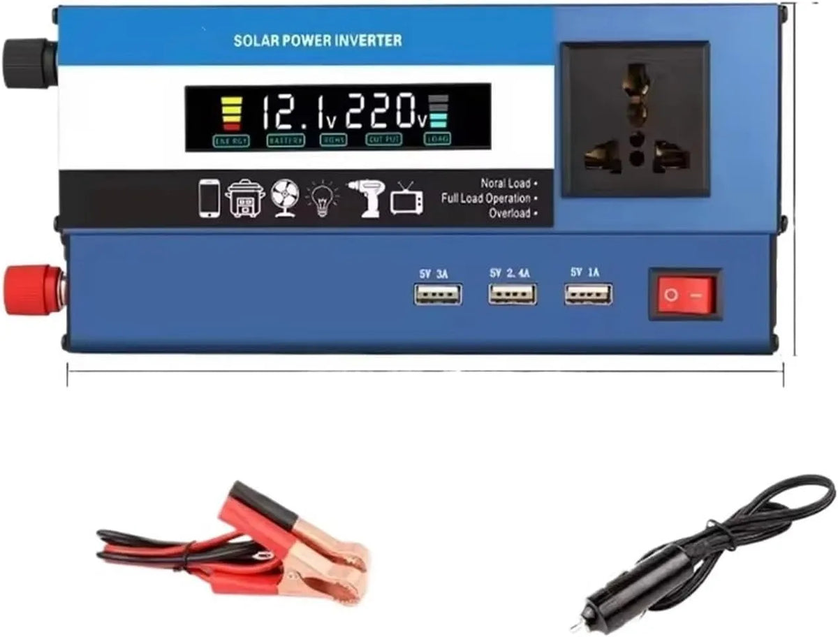Inverter CC-CA e convertitore di tensione, 500W, con display digitale, 1200W, 2000W, 2600W